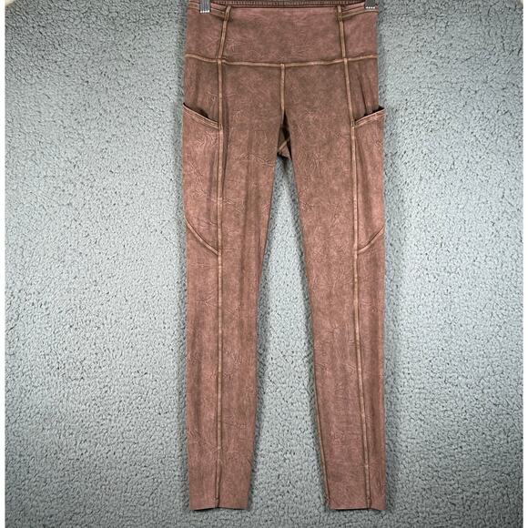 Lululemon Fast and Free Tight II Ice Dye Earth Brown Size 4 waistband pocket - Picture 3 of 11
